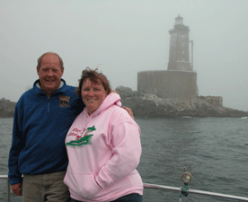 Captains Bridget and Fred Hicks at St. George's Reef