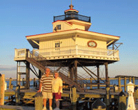 Us at Choptank River Replica Lighthouse in Maryland