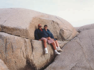 Us at Peggys Cove Lighthouse in Nova Scotia, Canada